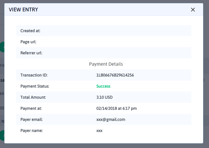 ARFoms PayPal - View Paypal Transaction Detail